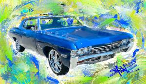 Free Painting Of 1968 Classic Vehicles